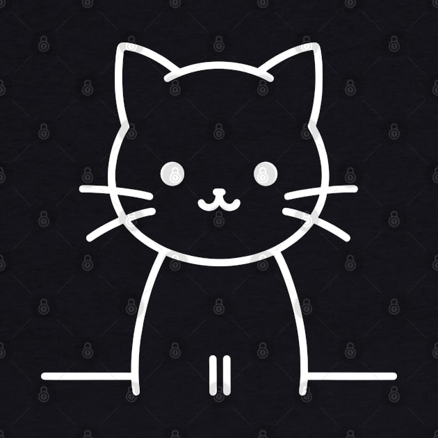 Cute cat minimal outline by DrextorArtist